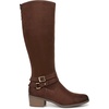 image:imageDr Scholls Ivy Zip Tall BootsWalnut Brown Microfiber Wide Calf