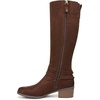image:imageDr Scholls Ivy Zip Tall BootsWalnut Brown Microfiber Wide Calf