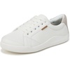 White Faux Leather/Oyster Grey