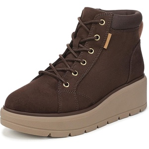 image:imageDr Scholls Nice Day Max Alpine LaceUp Short BootsDark Umber Brown Microfiber