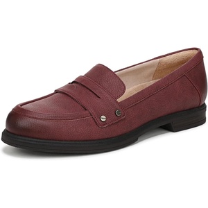 image:imageDr Scholls Shoes Womens Hello Loafer LoaferMoc Casual Penny LoaferBurgundy Dark Red Tumbled Faux Leather